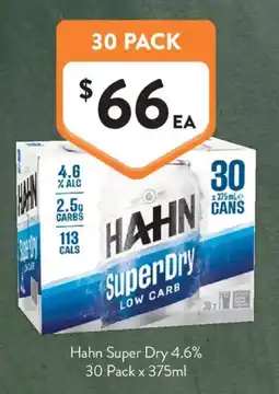 Foodworks Hahn Super Dry offer