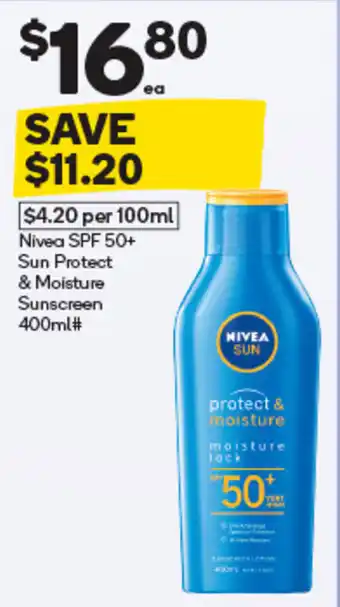 Nivea SPF 50+ Sun Protect & Moisture Sunscreen