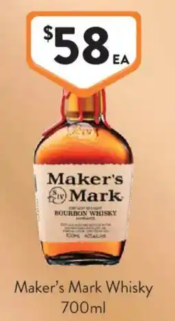 Foodworks Maker's Mark Whisky offer