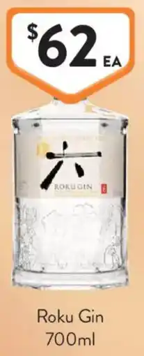 Foodworks Roku Gin offer