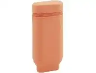 Officeworks Smart Fit Single Zip Stand Up Oval Silicon Pencil Case Orange offer