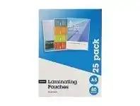 Officeworks J.Burrows A5 Laminating Pouches 80 Micron 25 Pack Gloss offer