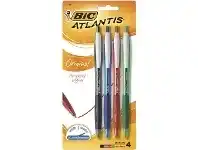 BIC Atlantis Retractable Ballpoint Pens Assorted 4 Pack
