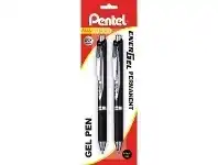 Officeworks Pentel BLP77 Energel Gel Pens Black 2 Pack offer