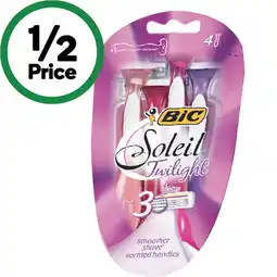 Woolworths BIC Soleil Twilight Disposable Razors offer