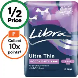 Woolworths Libra Goodnights Ultra Thin Pads offer