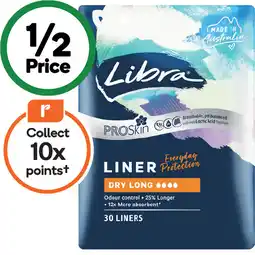 Woolworths Libra ProSkin Liners Dry Long offer