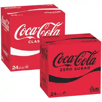 Woolworths Coca-Cola Classic, Zero Sugar or Diet Soft Drink Varieties 24 x 375ml offer