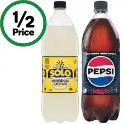 Woolworths Pepsi, Solo, Sunkist or Mountain Dew Soft Drink Varieties 1.25 Litre offer