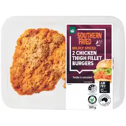 Woolworths Woolworths Southern Fried Australian Chicken Thigh Fillet Burgers offer