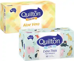 Coles Quilton 3-Ply Facial Tissues-110 Pack offer