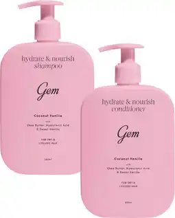 Coles Gem Shampoo or Conditioner 350mL offer