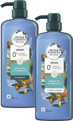 Coles Herbal Essences Argan Oil Repair Shampoo or Conditioner 600mL offer
