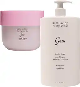Coles Gem Skin Loving Body Wash 900mL or Body Scrub 510mL offer