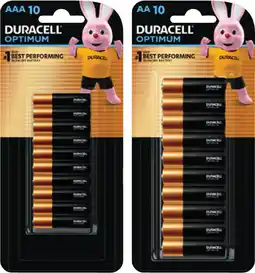 Coles Duracell Optimum Batteries AA or AAA 10 Pack offer