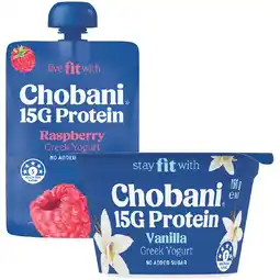 Woolworths Chobani 15G Protein Yogurt Pot or Pouch 150-160g offer