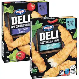 Woolworths Birds Eye Deli Fish or Snacking Varieties 250g offer