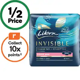 Woolworths Libra Invisible Super Pads Wings offer