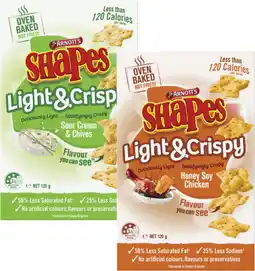 Coles Arnott's Shapes Light & Crispy or Fully Loaded 120g-130g offer