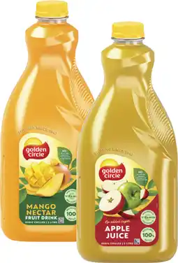Coles Golden Circle Mango Nectar or Apple Juice 2 Litre offer