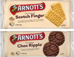Coles Arnott's Scotch Finger or Choc Ripple Biscuits 250g offer