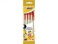 Officeworks BIC Cristal Original Ballpoint Pen Red 4 Pack offer