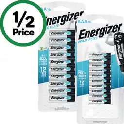 Woolworths Energizer Max Plus Batteries AA or AAA Pk 16 offer