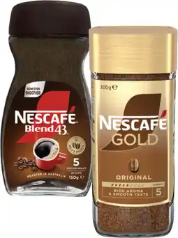 Coles Nescafé Blend 43 140g-150g or Gold Instant Coffee 100g offer