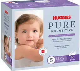 Coles Huggies Pure & Sensitive Nappy Pants-54 Pack offer