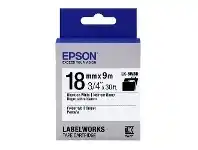 Officeworks Epson LK Folder Tab Tape 18mm x 9m Black on White offer