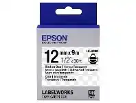 Officeworks Epson LK Tape 12mm x 9m Black on Clear offer