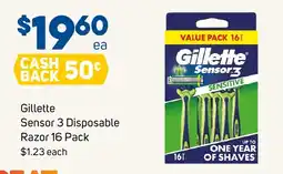 Foodland Gillette Sensor 3 Disposable Razor offer