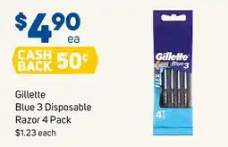 Foodland Gillette Blue 3 Disposable Razor offer