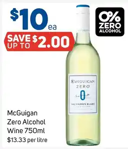Foodland McGuigan Zero Alcohol Wine offer