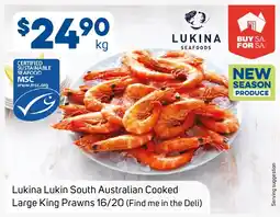 Foodland Lukina Lukin South Australian Cooked Large King Prawns offer