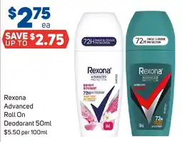 Foodland Rexona Advanced Roll On Deodorant offer
