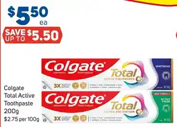 Foodland Colgate Total Active Toothpaste offer