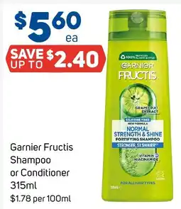 Foodland Garnier Fructis Shampoo or Conditioner offer