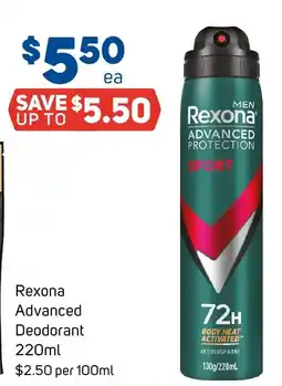 Foodland Rexona Advanced Deodorant offer