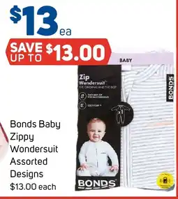 Foodland Bonds Baby Zippy Wondersuit Assorted Designs offer
