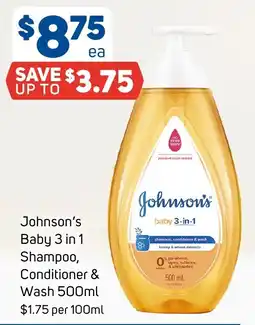 Foodland Johnson's Baby 3 in 1 Shampoo, Conditioner & Wash offer