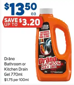 Foodland Drano Bathroom or Kitchen Drain Gel offer