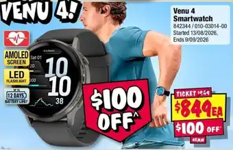 JB Hi-Fi Garmin Venu 4 Smartwatch offer
