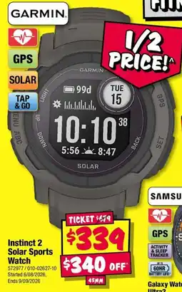 JB Hi-Fi Garmin Instinct 2 Solar Sports Watch offer
