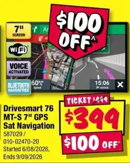 JB Hi-Fi Drivesmart 76 MT-S 7" GPS Sat Navigation offer