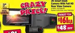 JB Hi-Fi Uniden 2K Smart Dash Camera With Full HD Rear View Camera offer