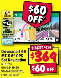 JB Hi-Fi Drivesmart 66 MT-S 6" GPS Sat Navigation offer