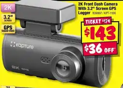 JB Hi-Fi 2K Front Dash Camera With 3.2" Screen GPS Logger offer