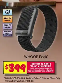 JB Hi-Fi WHOOP Peak offer