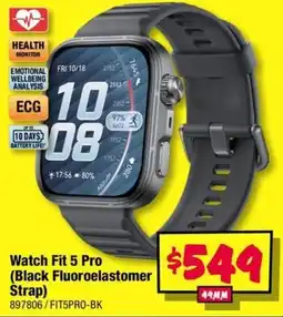 JB Hi-Fi Watch Fit 5 Pro (Black Fluoroelastomer Strap) offer